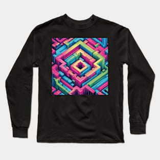 Abstract Geometric Pattern Long Sleeve T-Shirt